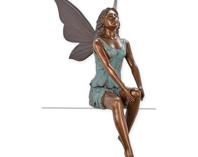 Large Bronze Fairy Sculpture: Outdoor Garden Art