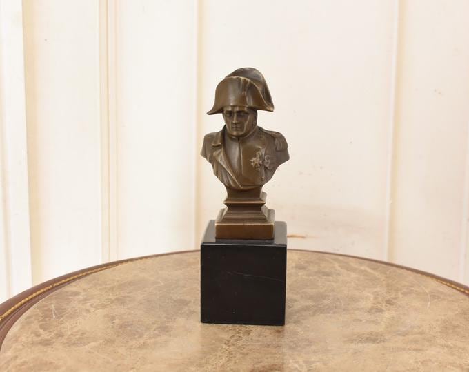 Bronze Napoleon Bonaparte Bust Statue - French Emperor Decor
