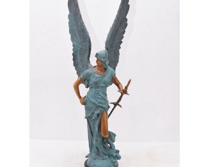 Large Greek Goddess Athena Bronze Sculpture on Marble Base - Mythology Athena with Sword - Exlusive Gift Idea  - Home Decor