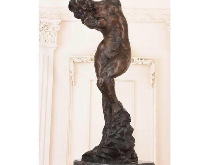 Very Large Statue - Rodin Eva Woman Act Bronze Sculpture - Auguste Rodin Modernist Bronze-  Antique Bronze - Mature Content- Home Decor