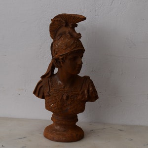 Cast Iron Roman Warrior Mithology Sculpture Figurine Figure Gift Vintage  Style