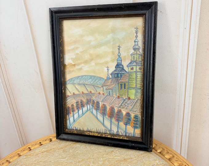 Antique Art - Nikifor Krynicki Painting: Old Krynica Zdroj, Polish Urban Art