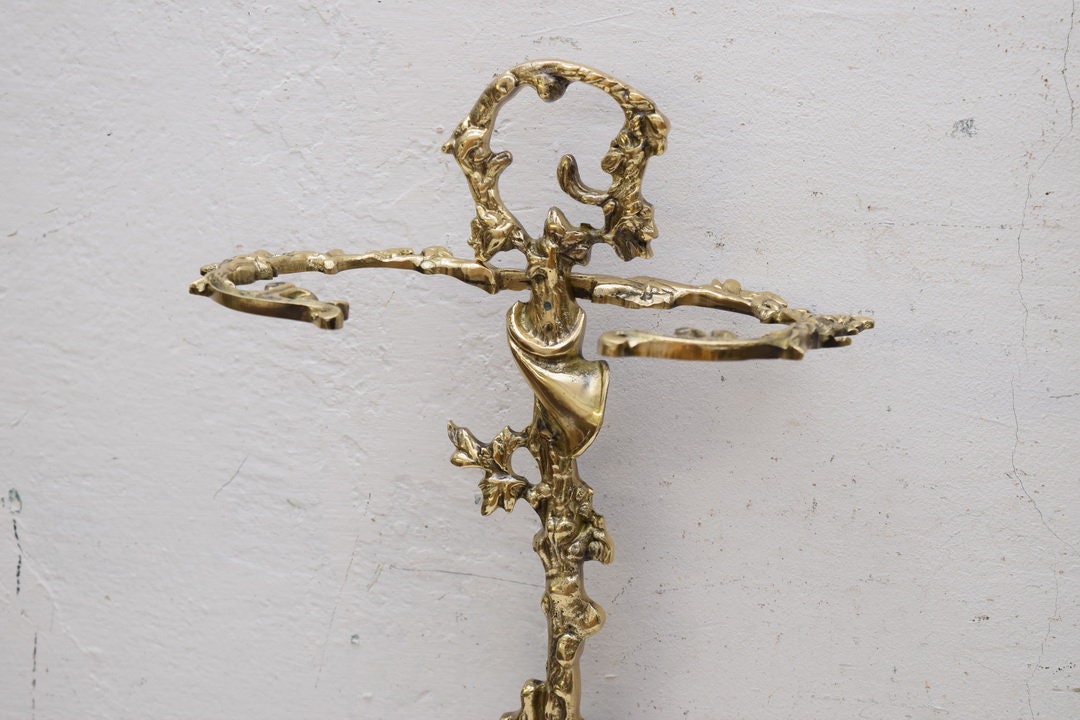 Set of Fireplace Tools Made of Polished Brass - Fireplace