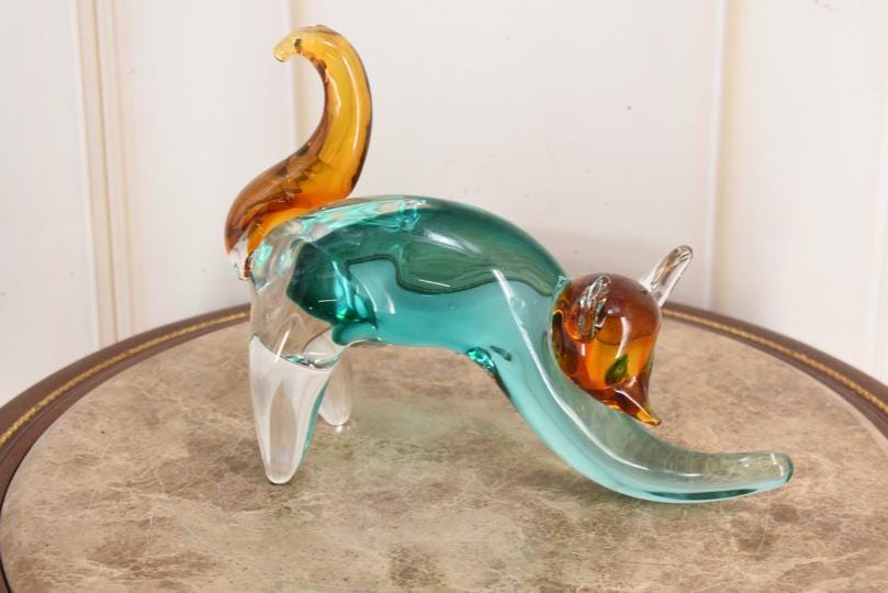 Vintage Murano Style Fox : Colorful Venetian Glass Figure - Etsy