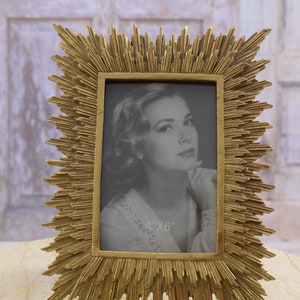 Elegant Carved Gold Photo Frame - Art Deco Meets Victorian Style - Desk Decor - Home Decor - Wedding Picture Frame