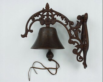 Nice Door Bell Art Deco Style - Art Work Painted Bell - Welcome Bell - Cast Iron Bell - Antique Home Decor - Wall Ring Bell - Good Gift Idea