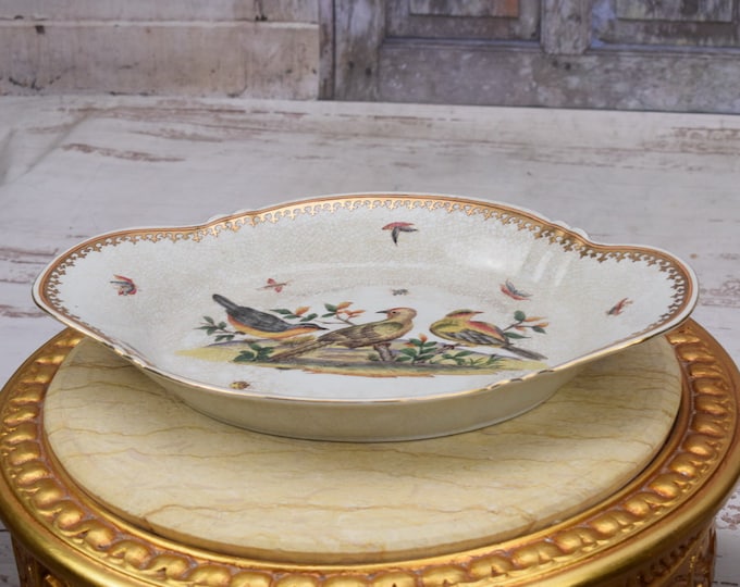 Painted Plateau Vintage Porcelain - Handmade Porcelain with Flowers Design - Vintage Bowl - Kitchen Decor - Gift Idea for Wedding