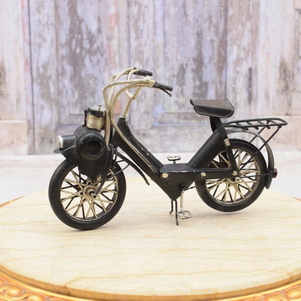 Vélo électrique noir vintage - Objet de collection de vélos anciens - Modèle de vélo en métal - Idée cadeau jouet - Vélo old school - Idée cadeau - Décoration d'intérieur
