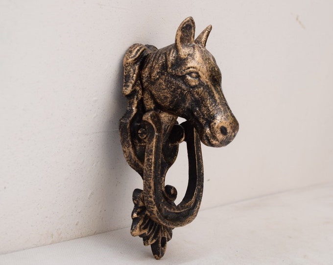 Cast Iron Door Knocker Horse - Horse Head Statue - Vintage Style Figurine Horse - Elegant Decor Door - Horses Art Style
