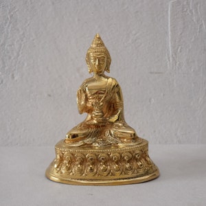 Polished Brass Buddha Figure Gift Idea - handmade figurine brass -