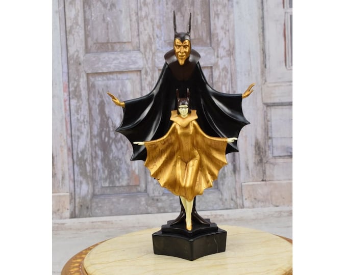 Dancers Statue in Mask - Roland Paris Art Deco Style - Satanella Dancer Sculpture - Mephistopheles Figure - Home Decor - Premium Gift