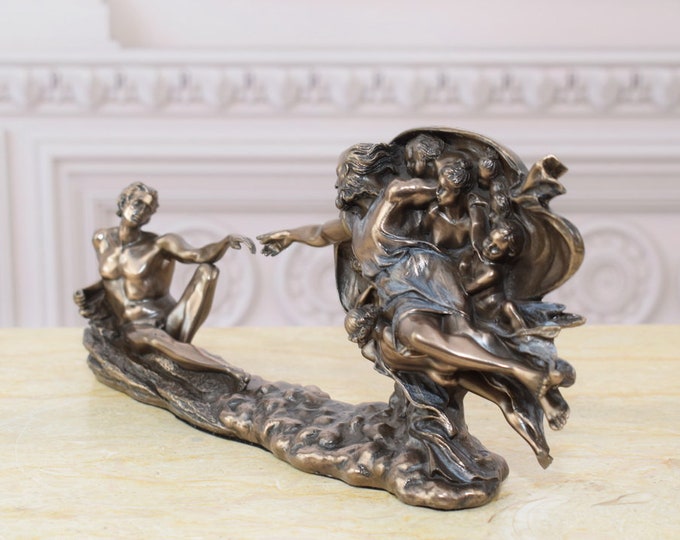 Creation of Adam Statue - Michelangelo's Frescoin Sistine Chapel - Christian Decor - Handmade Sculpture - Home Decor - Gift for Birthday