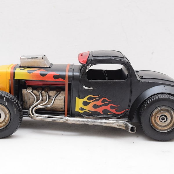 Vintage Hot Rod Car Old Metal Model Toy Auto Gift Idea Old Scool