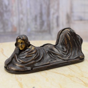 Act Slave Woman with Dress - Pretty Female Bronze Sculpture - Vienna Foundry Mark - Figure Act - Gift Idea - Home and Decor - Mature Conent