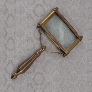 Lupa de latón - Lupa de vidrio y latón para libros y cartas - Idea de regalo para el jefe, padre o madre - Decoración del hogar y la oficina
