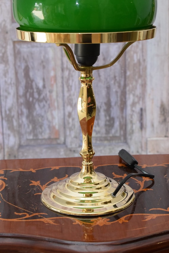 Abat-jour De Remplacement En Verre Jaune - Pour Lampe De Banquier Vintage - 22,5x13,5x7,5 Cm - Lumière Douce Et Chaleureuse - 7