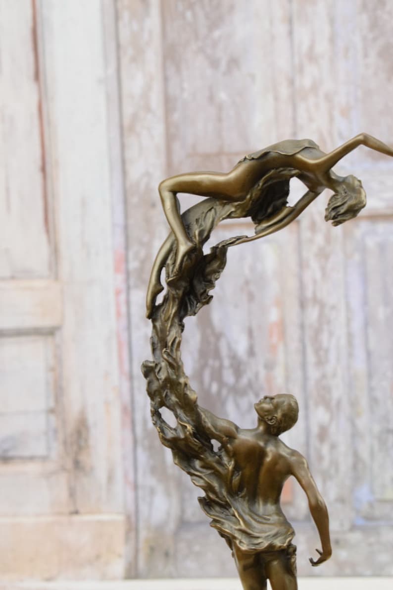 Art Deco Bronze Acrobats Statue on Marble Base - Etsy