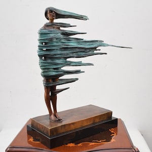 Amazing Large Surreal Bronze Art Work - Salvador Dali Style - Modernist Bronze Sculpture Woman - Abstract Figurine - Home Decor Gift Idea