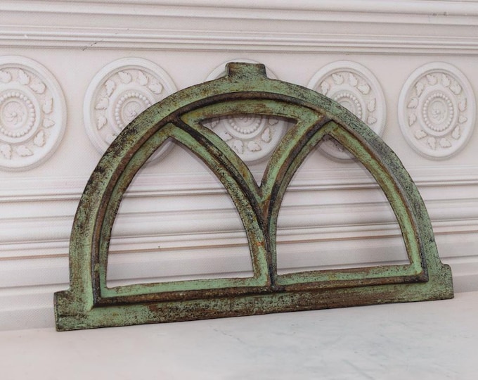 Cast Iron Frame Window and Shutter Window - Crate Rustical Green Patina - Gift Idea - Home Decor - Garden Decor