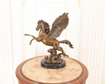 ペガサス馬像 ブロンズ製 古代ギリシャ ハンドメイド 博物館レプリカ