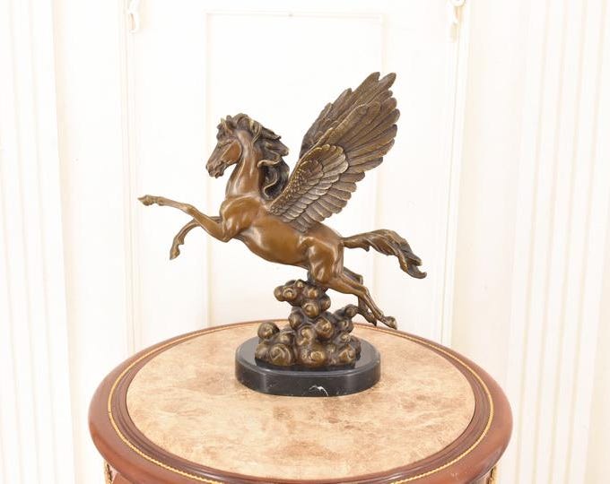 Pegasus Bronze Sculpture Horse with Wings Statue - Mythological Statue - Home Decor