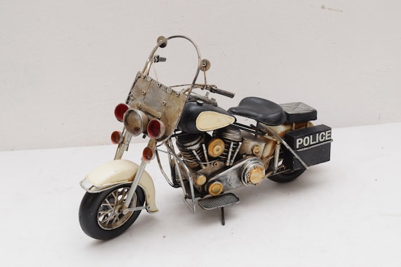 Vintage Metal Police Motorcycle Model: Old School Decor - Etsy