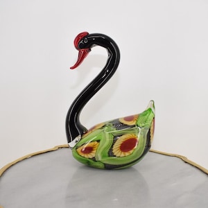 Large Amazing Rainbow Swan Murano Statue - Murano Style Sculpture - Amazing Figurine from Venetian - Italy Product - Home Decor