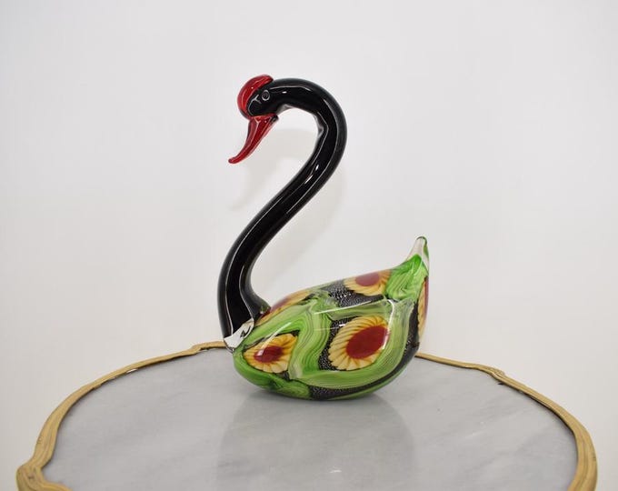 Large Amazing Rainbow Swan Murano Statue - Murano Style Sculpture - Amazing Figurine from Venetian - Italy Product - Home Decor