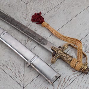 Polish Officer Saber with Scabbard 1920 – Sikorski Saber – Eagle Head – Unique Military Gift Idea from Poland - Bog Honor Ojczyzna