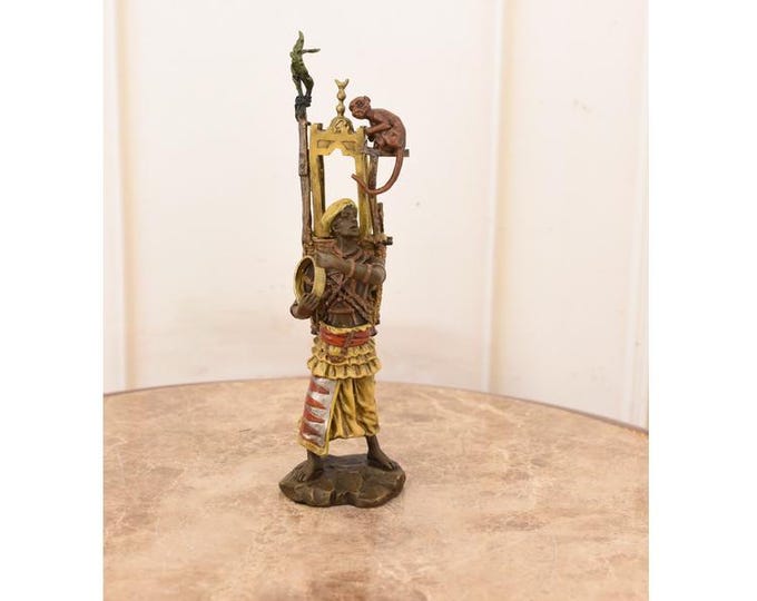 Vienna Bronze Style Oriental Porter Figurine – Hand Painted Monkey Detail Sculpture