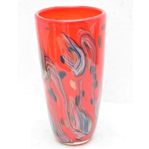 Amazing Red Vase Murano Style - Elegant Vase Gift Italian Venetian Product - Glass Vase - Unique Glass