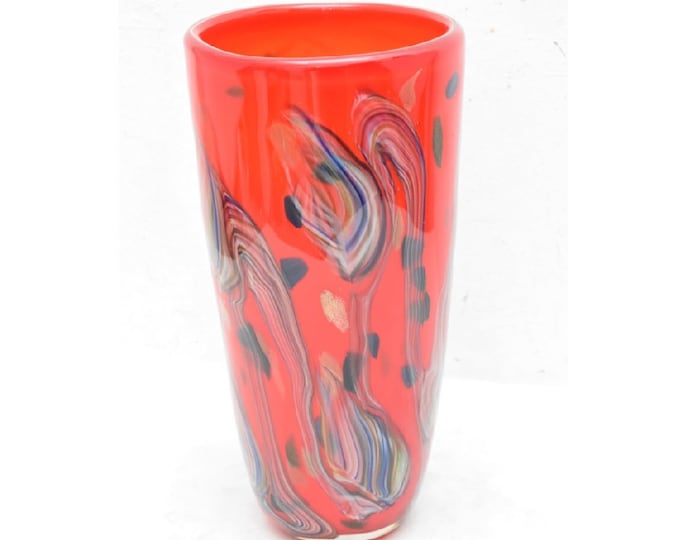 Amazing Red Vase Murano Style - Elegant Vase Gift Italian Venetian Product - Glass Vase - Unique Glass
