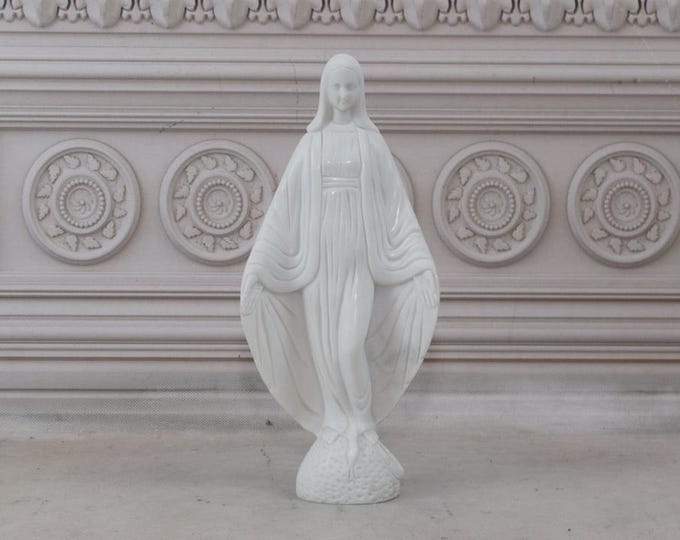 Vintage Marble Statue Our Lady - Mary of God Statue  - Marble Figure - Statue for the Chapel - Home and Church Decor - Gift Idea