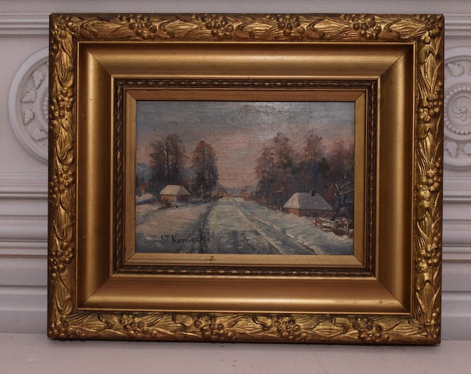 Antique Painting Landscape Winter - Zakopane City Polish Mountains Art Work - Polish Landscape - Wall Home Decor - Unique Gift