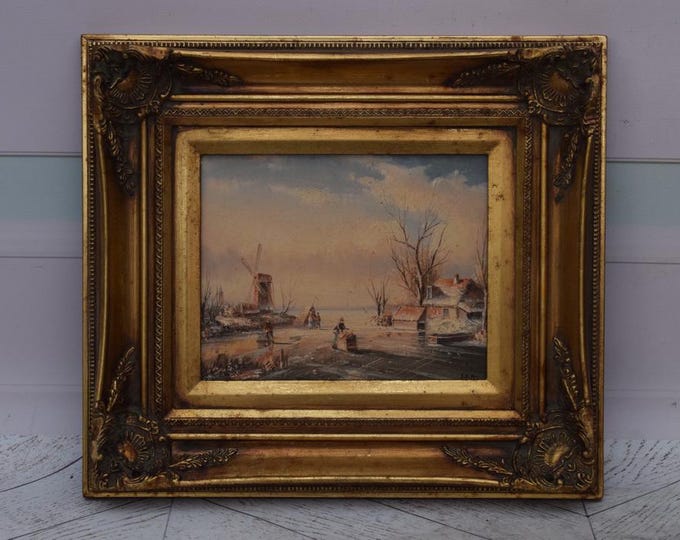 Wonderful Painting Winter Landscape - Painting Windmills Landscape - Painting Art Work - Wall Decor - Amazing Home Decor