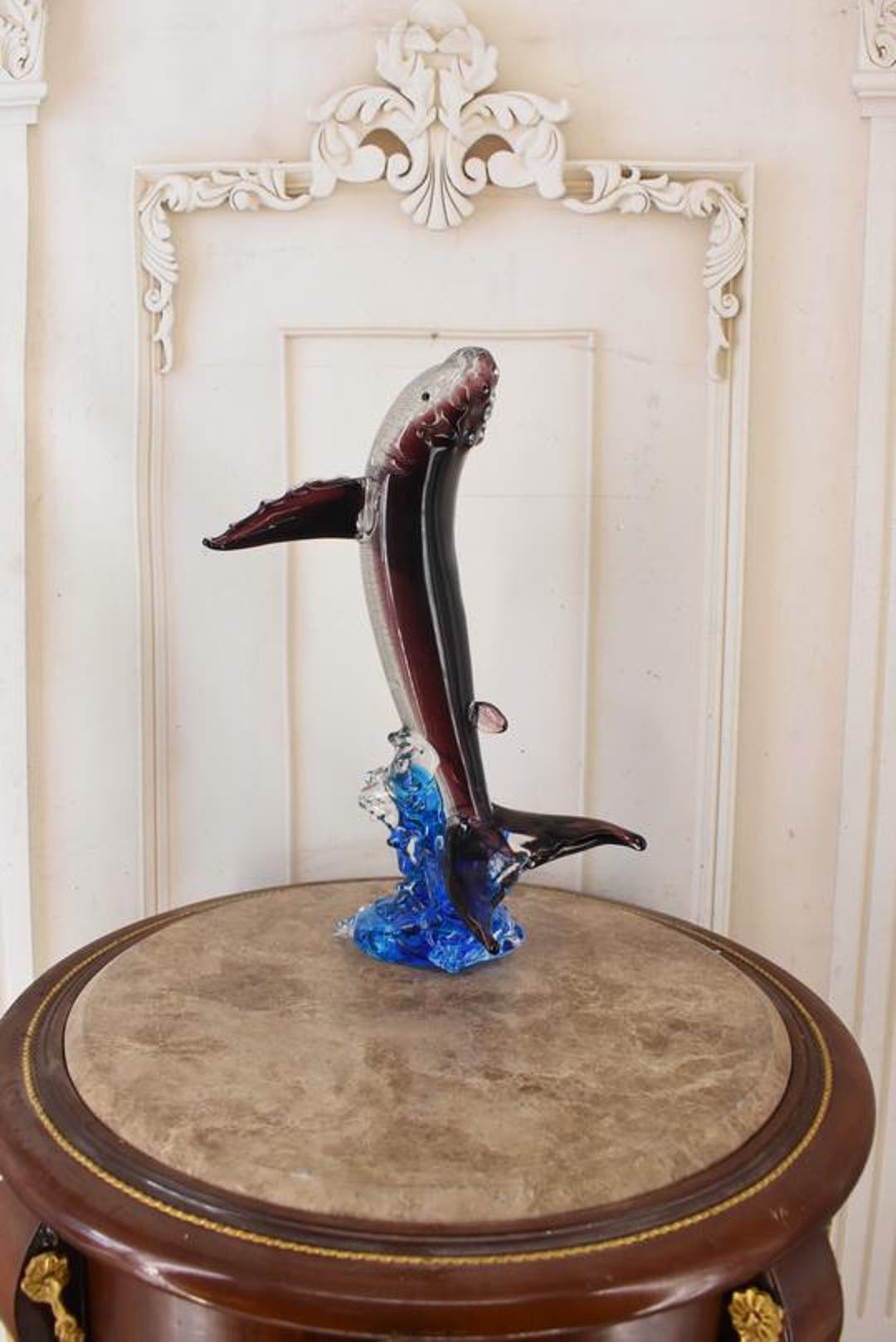 Vintage Murano Style Art Glass Whale Figurine – Venetian Home Decor - Etsy