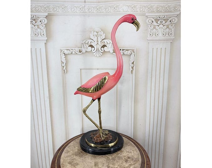 Bronze Pink Flamingo Statue – Detailed Garden Home Decor, Milo Style