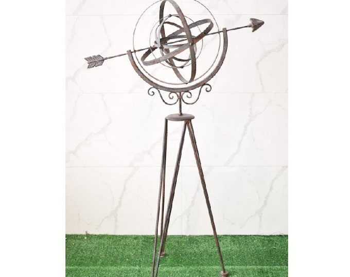 Large 100 cm Iron Sundial - Garden Decor Statue - Outdoor Sign - Garden Sundial Vintage Style - Exclusive Gift for Garden
