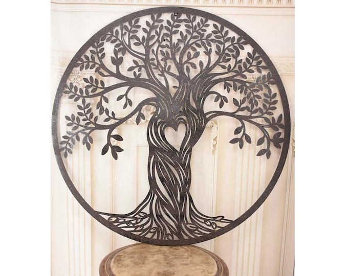 Metal Tree of Life Wall Decor – Vintage Rustic Wall Art Sculpture