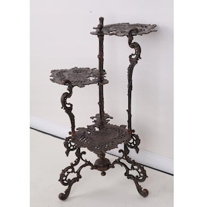 Cast Iron Flower Brown Storied Coffee Table - Brown Table Rustical Gift Idea - Exclusive Home & Garden Decor