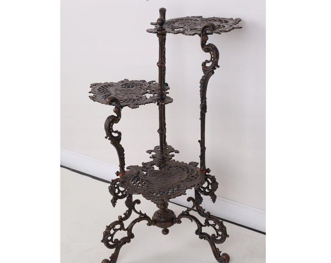 Cast Iron Flower Brown Storied Coffee Table - Brown Table Rustical Gift Idea - Exclusive Home & Garden Decor