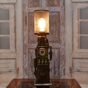 Amazing Steampunk Lamp - Battery Desk Lamp - Art Work Lamp - Home Office Decor - Gift Idea