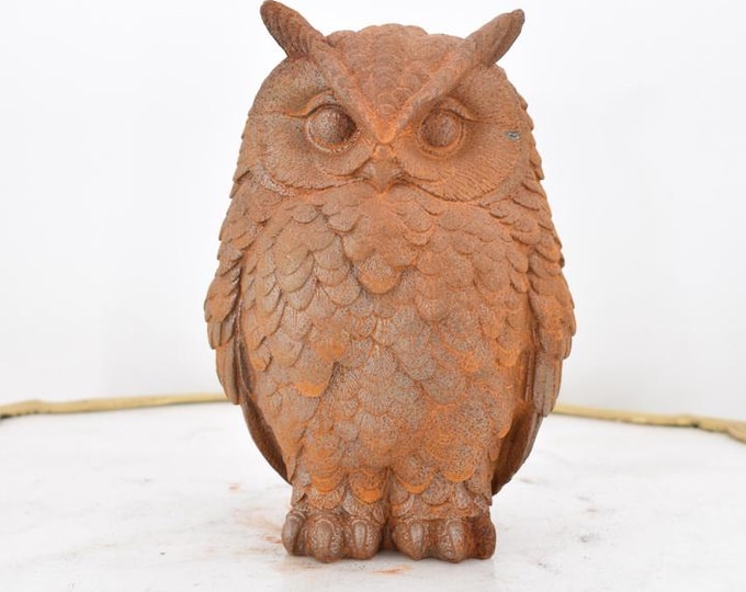 Cast Iron Amazing Owl - Elegant Rustical Owl - Symbol of Wisdom - Elegant Gift for Student - Vintage Owl - Home Garden Decor
