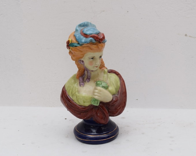 Elegant Bust of Woman Porcelain Aristocrat Figurine Figure Gift Idea  Art Deco Style