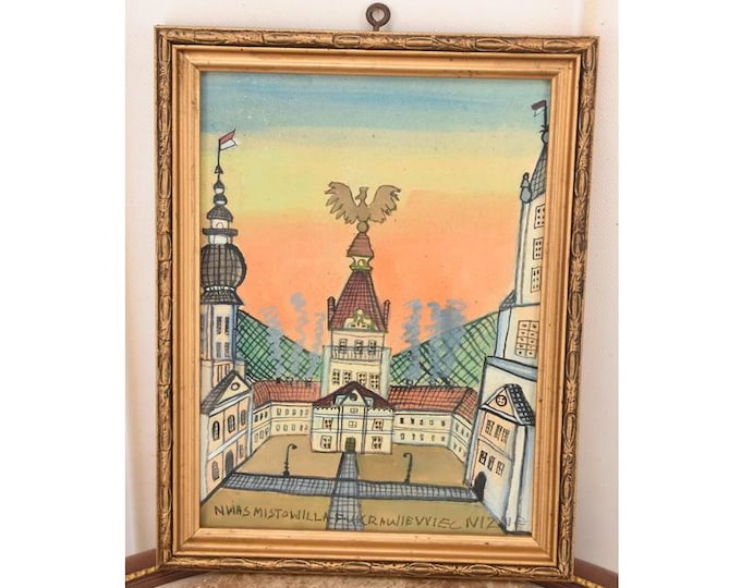 Nikifor Krynicki Painting: Old Krynica Zdroj, Polish Urban Art