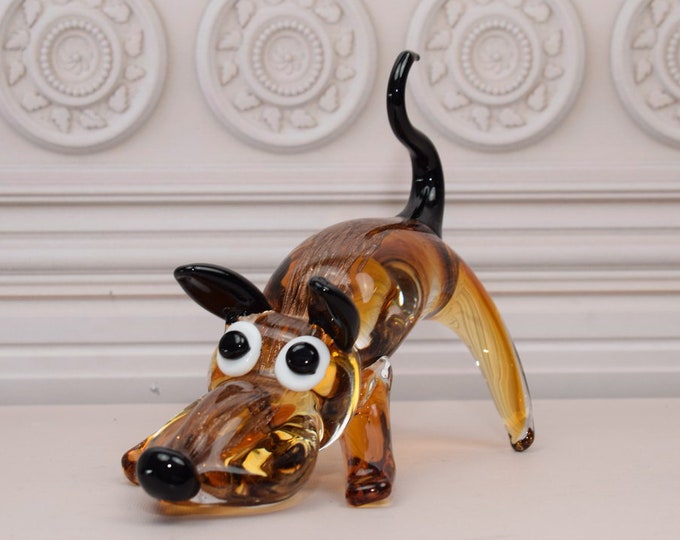 Colorful Dog Murano Style - Amazing Funny Dog Glass - Sculpture Murano from Italian - Richly Decorated - Home Decor - Good Gift Idea