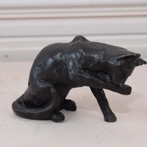 Funny Sitting Cubist Cat - Vintage Bronze Statue  - Bronze Cat Sculpture - Home Decor - Gift for Birthday, Wedding, Housewarming