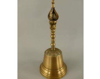 Polished Brass Reception Bell: Elegant Hotel Table Bell