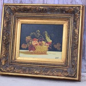 Peinture de fleurs dans un cadre doré à l'huile sur bois Art français Décoration murale florale Cadeau de luxe Art mural Cadeau pour mariage Décoration d'intérieur image 3