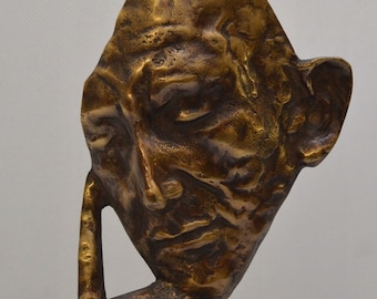 Thinker Mask Rodin Bronze Statue Face Sculpture Gift Idea - Personalized Gifts